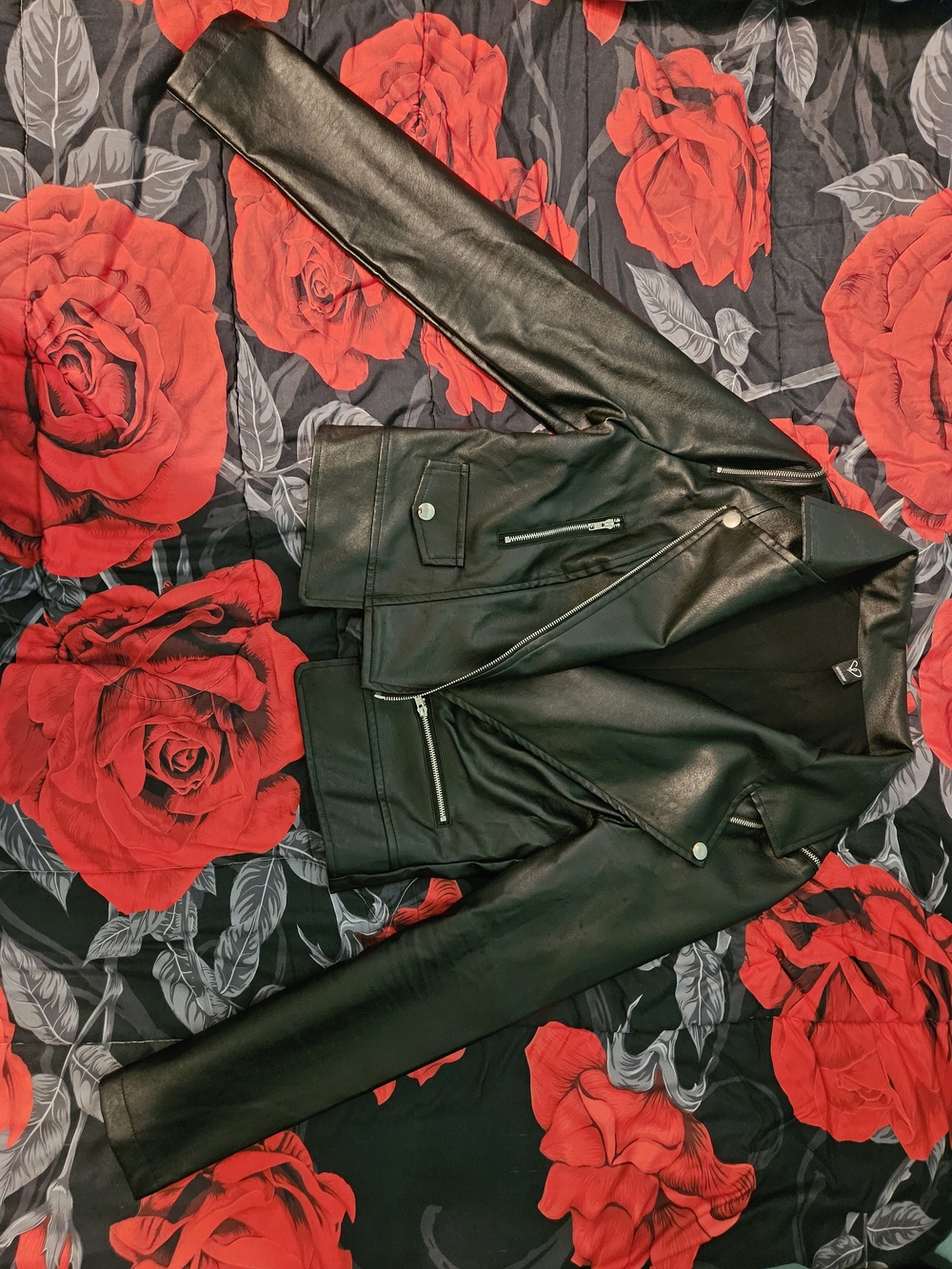 Windsor Black Faux Leather Moto Jacket